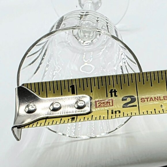 4 Vintage Crystal Cordial Glasses Liqueur Elegant Ribbed Flared Fluted Barware - Picture 9 of 9